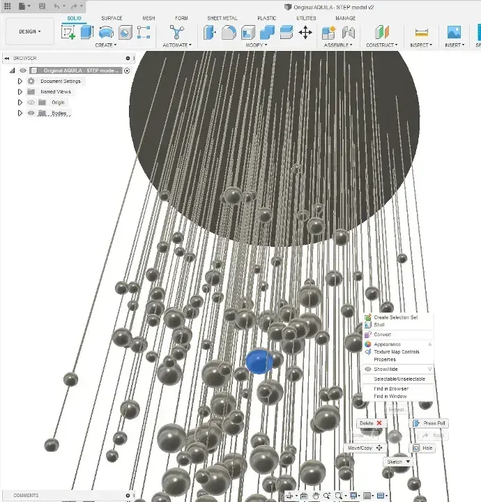3D model AQUILA luxury chandelier fibre optic