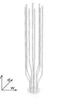 TREA floor lamp made of fibre optic light rods 2m tall lamp technical drawing