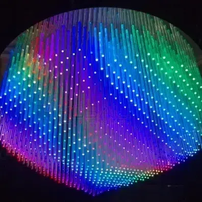 Dynamic RGB or white only LED pixel driven chandelier