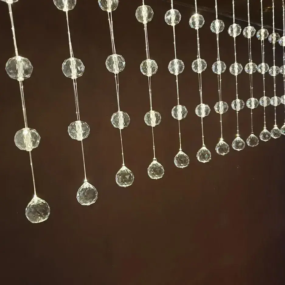 Crystalls with fibre optics in casino chandelier