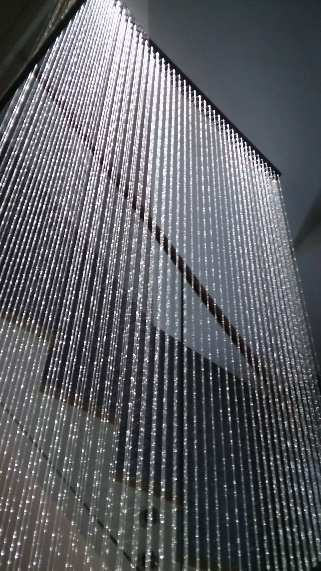 Walking up the stairs with fiber curtain ON is beautifull
