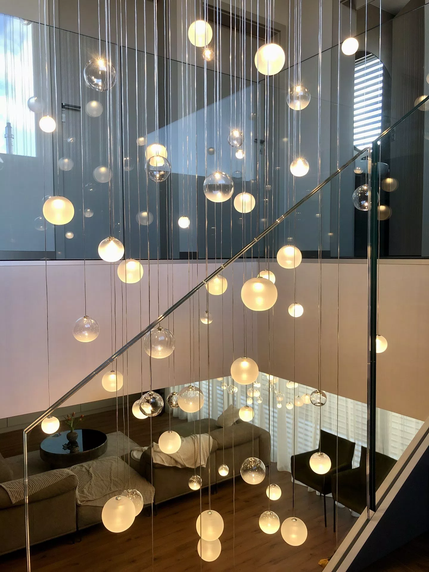 Staircase custom made luminaire