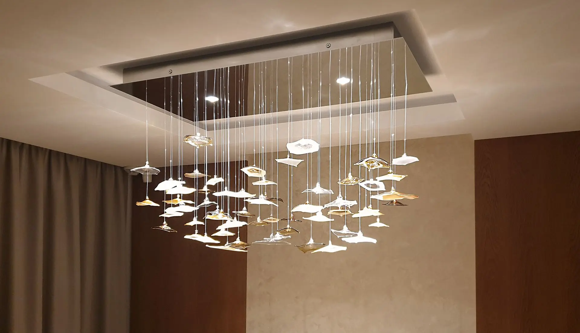 Fiber optic hand made customized chandelier detail