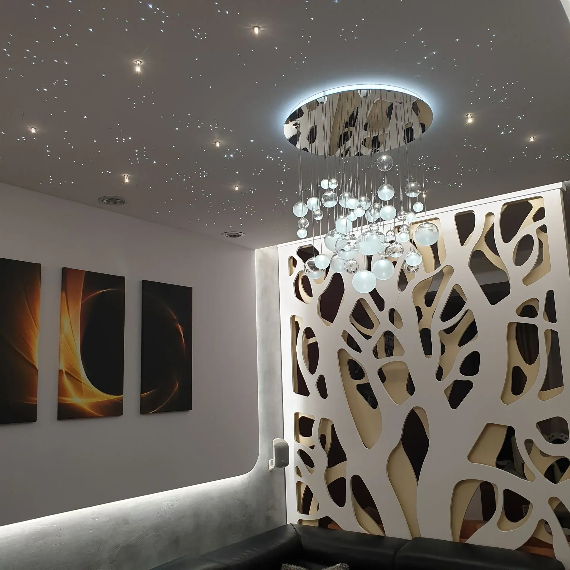 Modern LED chandelier in bedroom, livingroom, hallway, with CCT adjustable LED lighting